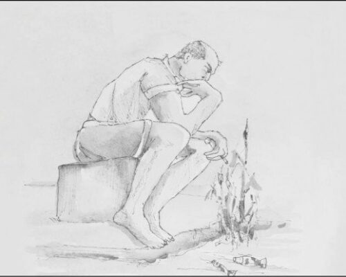 Getekend portret gebruiken voor de rouwkaart - Marinka de Haan uitvaartzorg